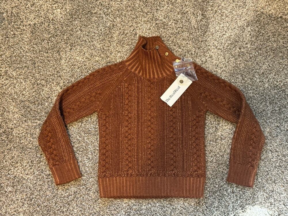 Burberry Burnt Orange Cable Knit Youth Sweater NWT 6Y - Wool Blend